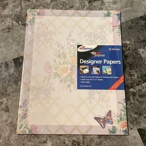 AMPAD 25 Count Designer Paper (Butterfly Lattice) - Size 8.5 x 11 Inches